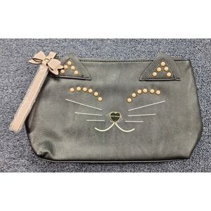Betsey Johnson Black Cat Clutch Purse/ Makeup Bag NWOT